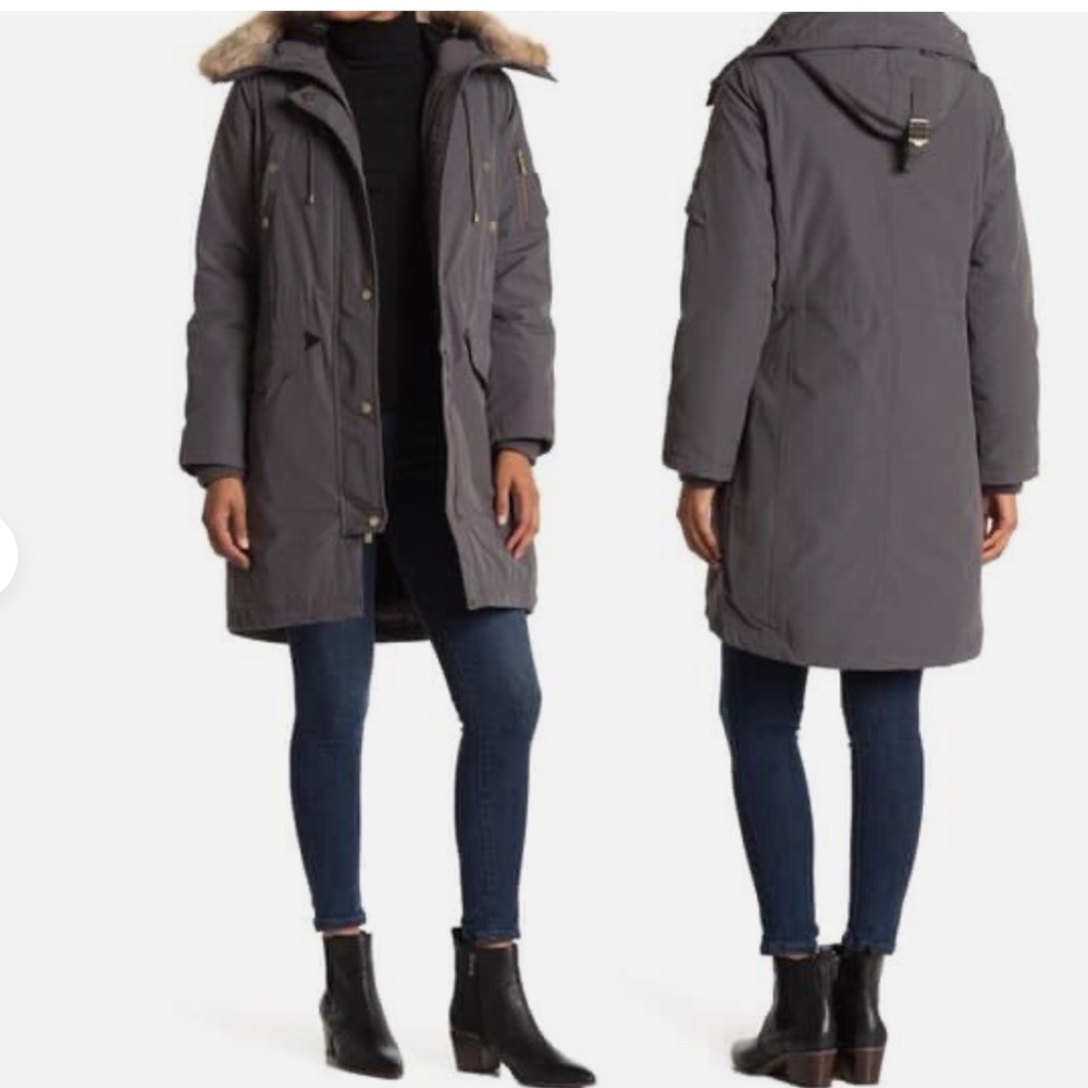 NEW Michael Kors Malachite Grey Women's Down filled Jacket sz M